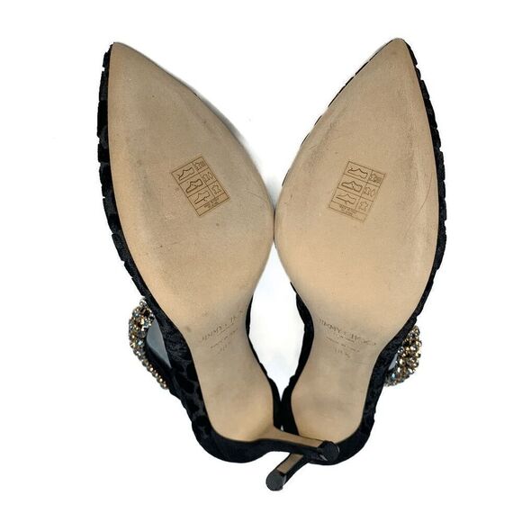 Jimmy Choo Leopard Velvet Lux 100 Vamp Heel Crystal Embellished Strap EU 38.5 - Picture 11 of 12